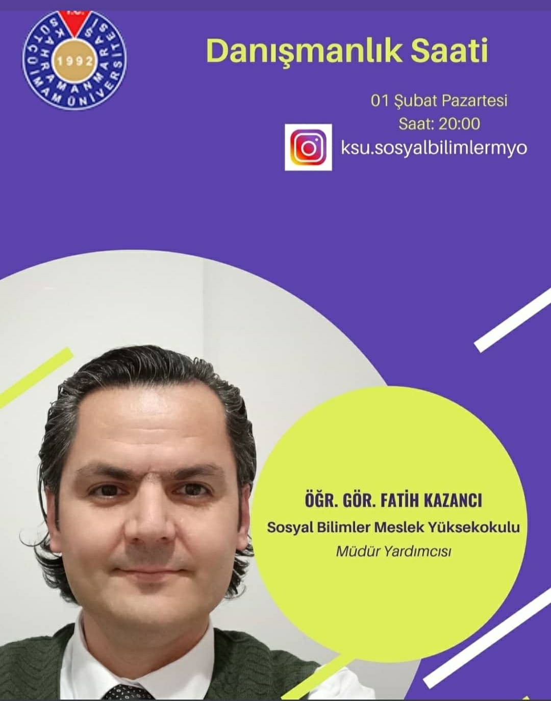 ÖĞR. GÖREVLİSİ FATİH KAZANCI HOCAMIZ, INSTAGRAM SAYFAMIZDAN SİZ SEVGİLİ ÖĞRENCİLERİMİZİN HER KONUDA TÜM SORULARININ CEVAPLANDIĞI CANLI YAYIN DÜZENLEMİŞTİR. 04.02.2021